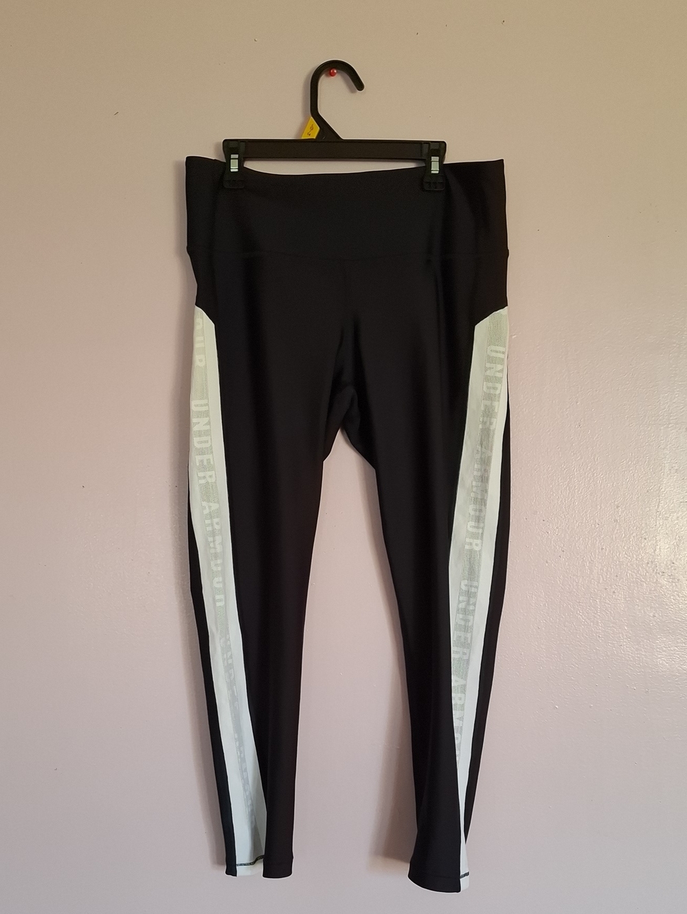 Under Armour Black Leggings with White Side Panels